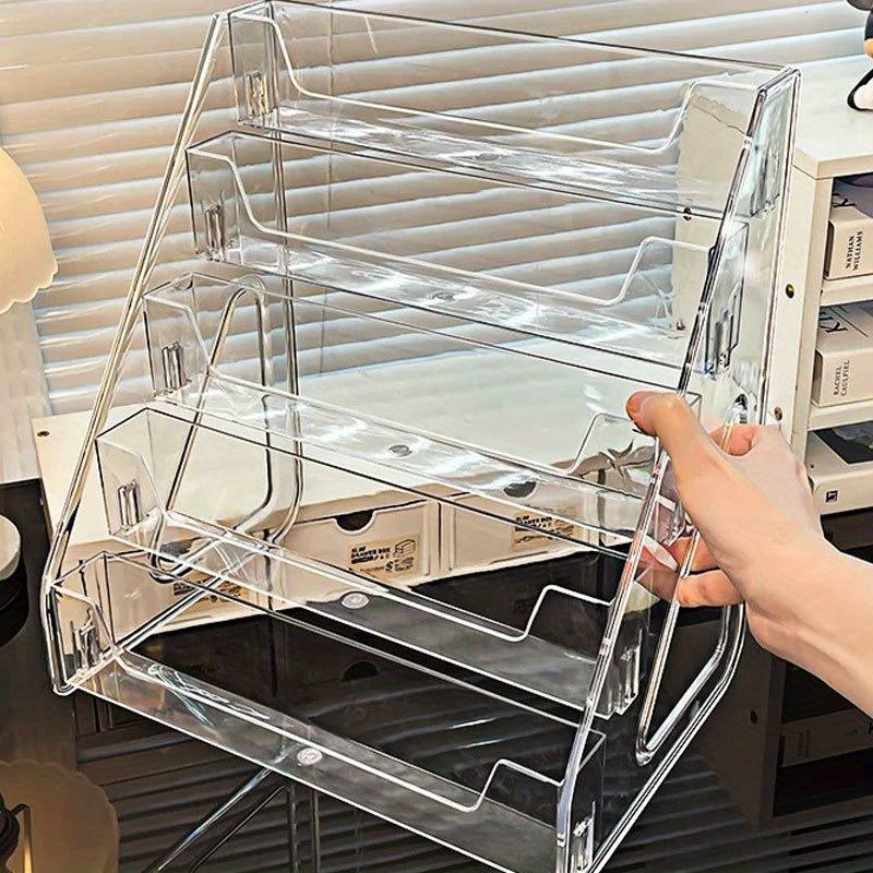 Bookshelf 5 Tier - 3/5단 아크릴 책꽂이, 탈부착 가능한 데스크탑