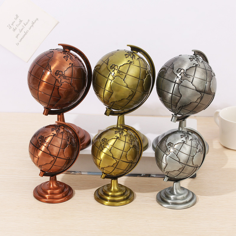 Office Furniture World - 빈티지 합금 지구본 장식품 레트로 세계