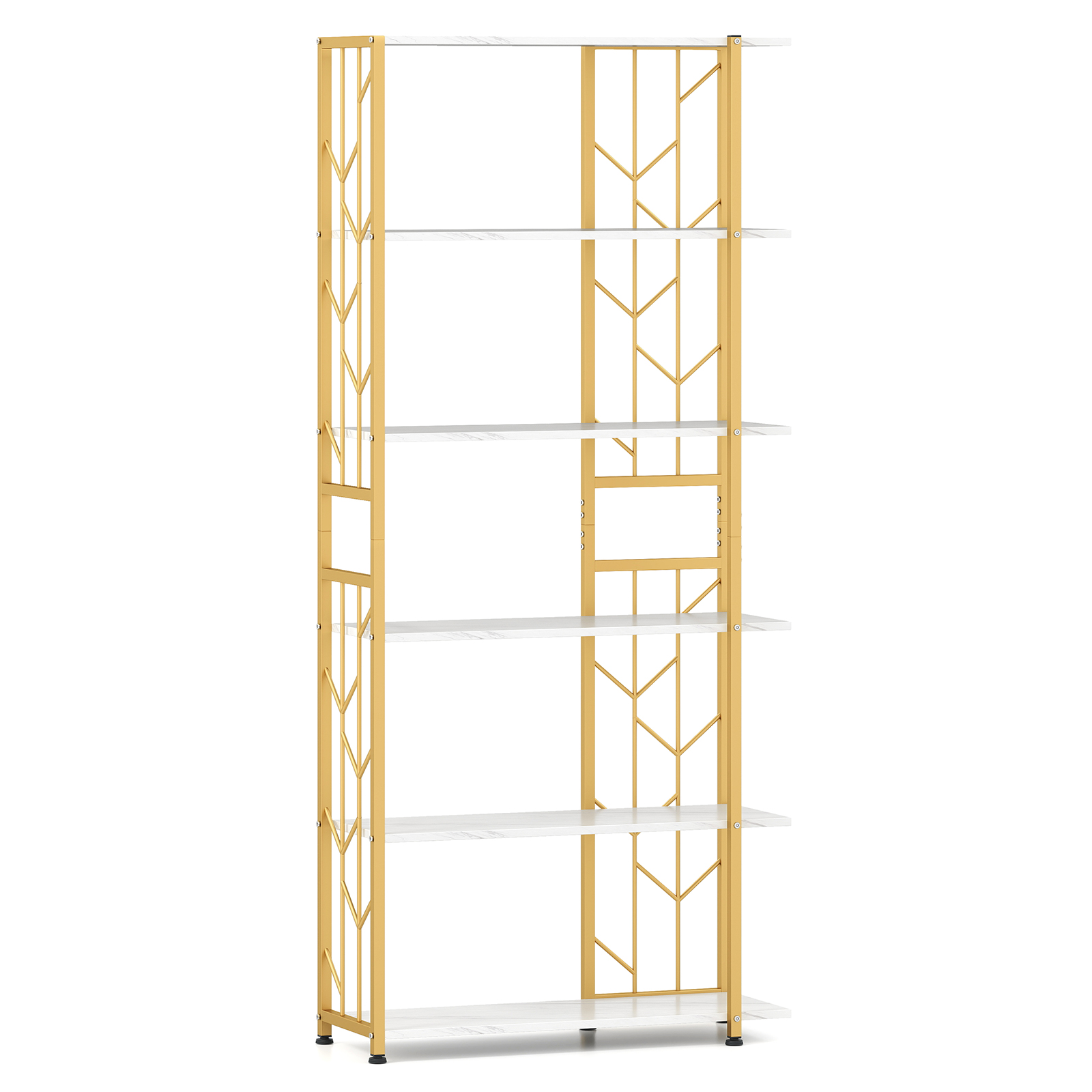 Bookshelf 5 Tier - 튼튼한 금속 프레임이 있는 6단 책장,
