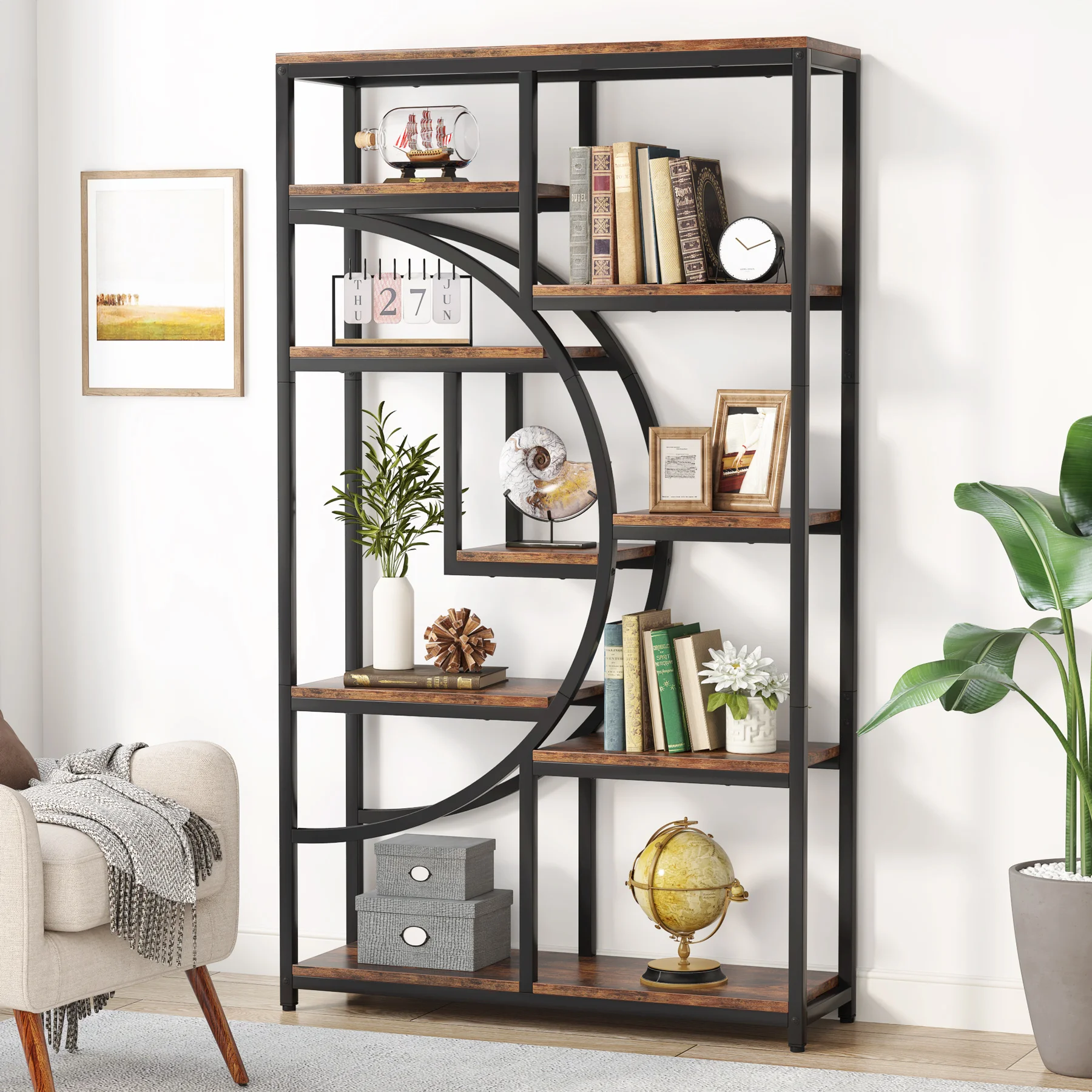 Bookshelf 5 Tier - Tribesigns 책장 산업용 5 계층 Etagere