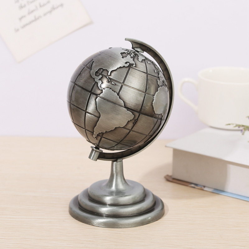빈티지 합금 지구본 장식품 레트로 세계 지도 데스크탑  - Office Furniture World 리뷰 및 가격