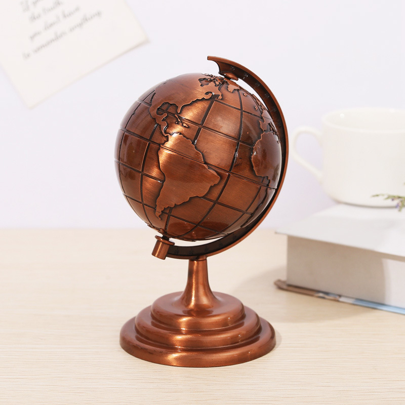 빈티지 합금 지구본 장식품 레트로 세계 지도 데스크탑  - Office Furniture World 리뷰 및 가격