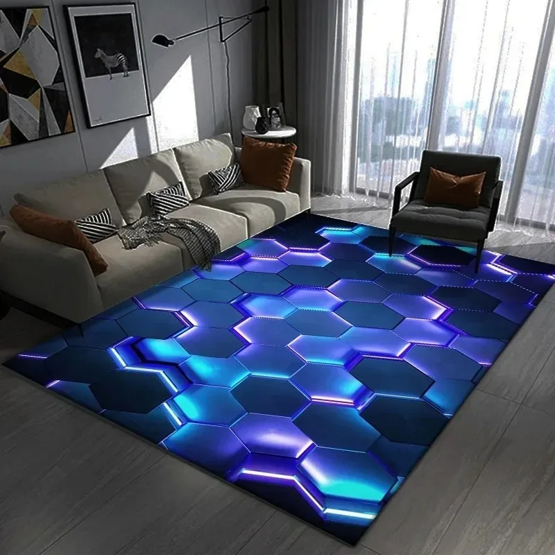 눈길을 끄는 3D 기하학 카펫 침실 및 게임 룸을위한  - Chair Mat Hard Floor 리뷰 및 가격