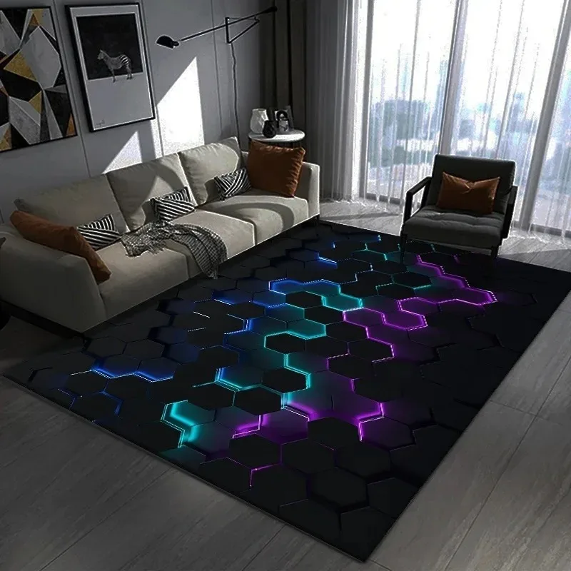 눈길을 끄는 3D 기하학 카펫 침실 및 게임 룸을위한  - Chair Mat Hard Floor 리뷰 및 가격
