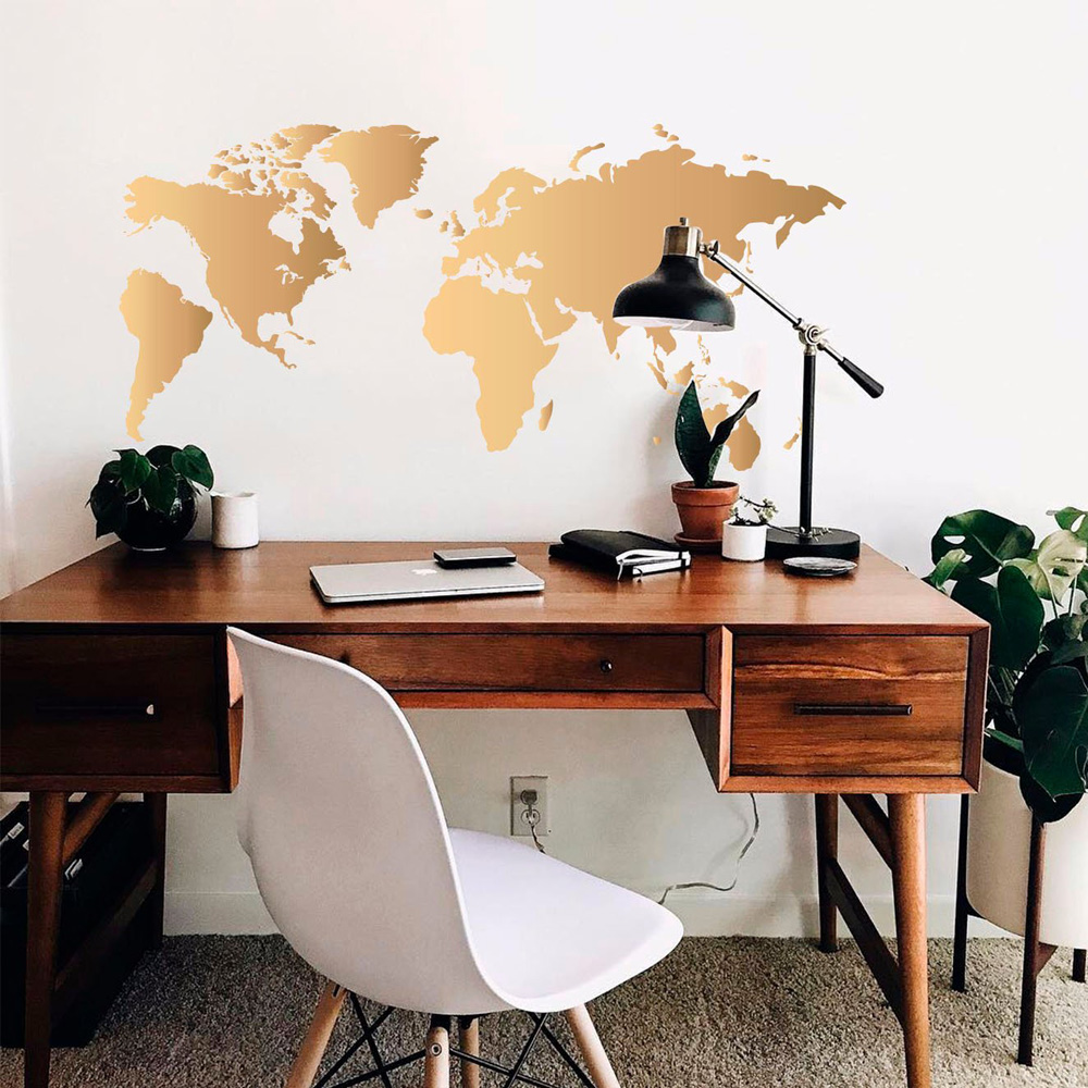 2021 새로운 세계지도 벽 스티커 사무실 장식 거실  - Office Furniture World 리뷰 및 가격