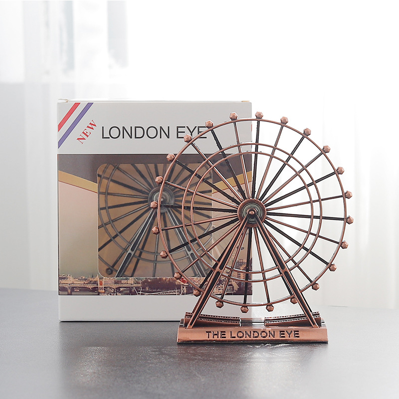 빈티지 관람차 장식품 런던 아이 미니어처 피규어 금속  - Office Furniture London 리뷰 및 가격